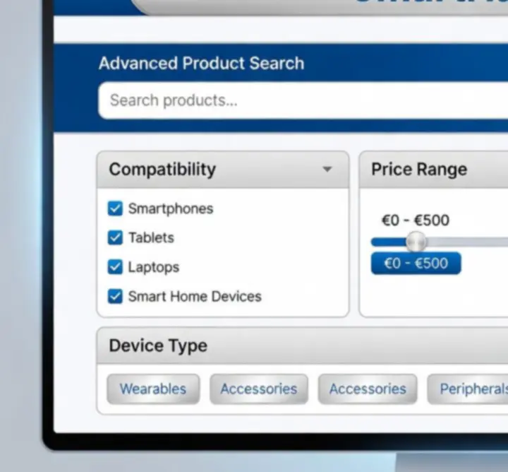 Fejlett termékkereső és szűrési lehetőségek az okosotthon webáruházban