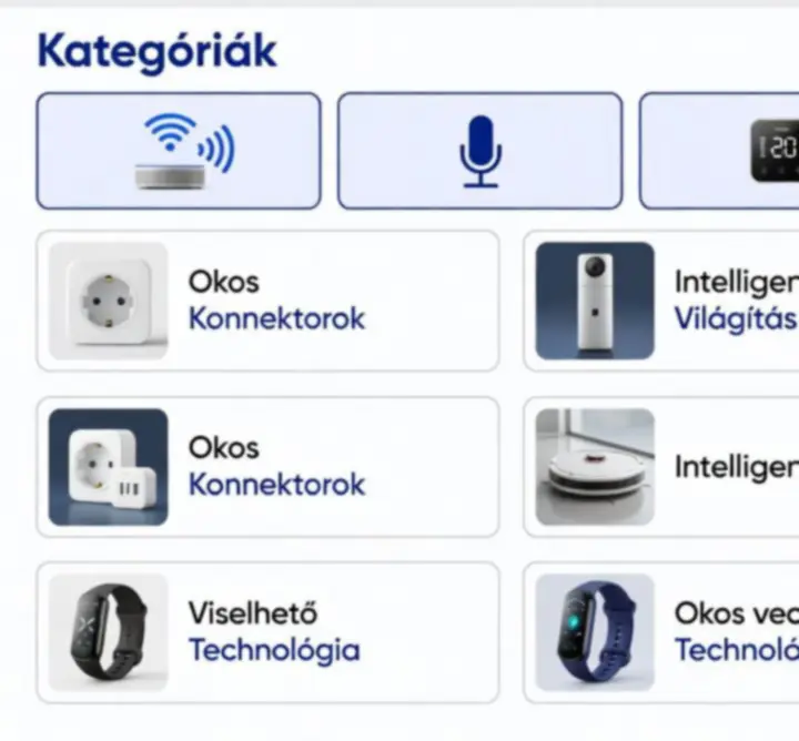Okos eszközök kategória nézet modern felhasználói felületen