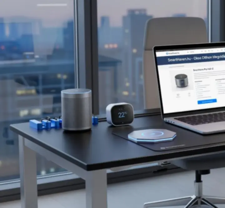 Tech‑inspirált, megbízhatóságot sugárzó modern munkakörnyezet